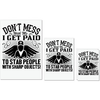                       UDNAG Untearable Waterproof Stickers 155GSM 'Nurse | Don't mess-1' A4 x 1pc, A5 x 1pc & A6 x 2pc                                              