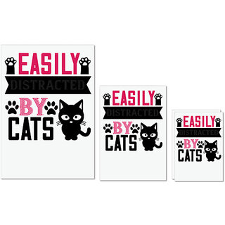 UDNAG Untearable Waterproof Stickers 155GSM 'Cat | easily distracted by cats' A4 x 1pc, A5 x 1pc & A6 x 2pc UDNAG Untearable Waterproof Stickers 155GSM 'Cat | easily distracted by cats' A4 x 1pc, A5 x 1pc & A6 x 2pc