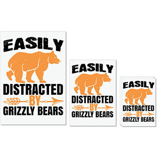 UDNAG Untearable Waterproof Stickers 155GSM 'Bear | easily distracted by grizzly bears' A4 x 1pc, A5 x 1pc & A6 x 2pc UDNAG Untearable Waterproof Stickers 155GSM 'Bear | easily distracted by grizzly bears' A4 x 1pc, A5 x 1pc & A6 x 2pc
