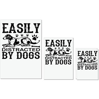                       UDNAG Untearable Waterproof Stickers 155GSM 'Dog | Easily' A4 x 1pc, A5 x 1pc & A6 x 2pc                                              