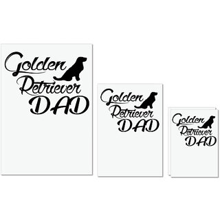                       UDNAG Untearable Waterproof Stickers 155GSM 'Father | olden retriever dad' A4 x 1pc, A5 x 1pc & A6 x 2pc                                              