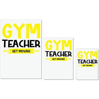 UDNAG Untearable Waterproof Stickers 155GSM 'Teacher | Gym Teacher get Moving' A4 x 1pc, A5 x 1pc & A6 x 2pc UDNAG Untearable Waterproof Stickers 155GSM 'Teacher | Gym Teacher get Moving' A4 x 1pc, A5 x 1pc & A6 x 2pc