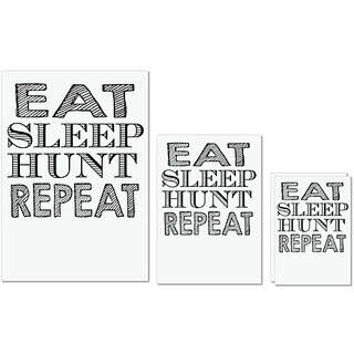 UDNAG Untearable Waterproof Stickers 155GSM 'Hunt | eat sleep hunt repaet' A4 x 1pc, A5 x 1pc & A6 x 2pc UDNAG Untearable Waterproof Stickers 155GSM 'Hunt | eat sleep hunt repaet' A4 x 1pc, A5 x 1pc & A6 x 2pc