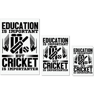                       UDNAG Untearable Waterproof Stickers 155GSM 'Cricket | Education is' A4 x 1pc, A5 x 1pc & A6 x 2pc                                              