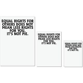                       UDNAG Untearable Waterproof Stickers 155GSM 'Rights | equal rights for others does not' A4 x 1pc, A5 x 1pc & A6 x 2pc                                              