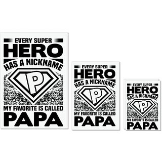                       UDNAG Untearable Waterproof Stickers 155GSM 'Father | Every super' A4 x 1pc, A5 x 1pc & A6 x 2pc                                              