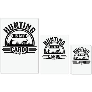                       UDNAG Untearable Waterproof Stickers 155GSM 'Hunter | Hunting is my Cardo' A4 x 1pc, A5 x 1pc & A6 x 2pc                                              