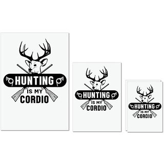                       UDNAG Untearable Waterproof Stickers 155GSM 'Hunter | Hunting is my' A4 x 1pc, A5 x 1pc & A6 x 2pc                                              