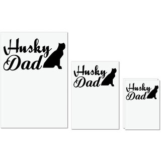 UDNAG Untearable Waterproof Stickers 155GSM 'Father | husky dad' A4 x 1pc, A5 x 1pc & A6 x 2pc UDNAG Untearable Waterproof Stickers 155GSM 'Father | husky dad' A4 x 1pc, A5 x 1pc & A6 x 2pc