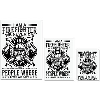                       UDNAG Untearable Waterproof Stickers 155GSM 'Firefighter | I am a' A4 x 1pc, A5 x 1pc & A6 x 2pc                                              