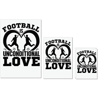                       UDNAG Untearable Waterproof Stickers 155GSM 'Football | Football is' A4 x 1pc, A5 x 1pc & A6 x 2pc                                              