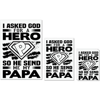                      UDNAG Untearable Waterproof Stickers 155GSM 'Father | I asked' A4 x 1pc, A5 x 1pc & A6 x 2pc                                              