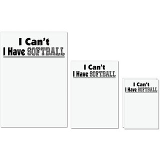                       UDNAG Untearable Waterproof Stickers 155GSM 'Softball | i can't i have softball' A4 x 1pc, A5 x 1pc & A6 x 2pc                                              