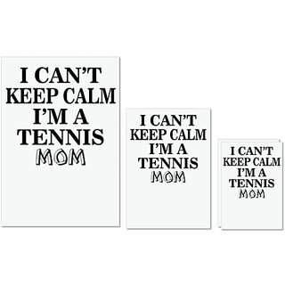                       UDNAG Untearable Waterproof Stickers 155GSM 'Tennis | i can't keep calm i'm a tennis mom' A4 x 1pc, A5 x 1pc & A6 x 2pc                                              