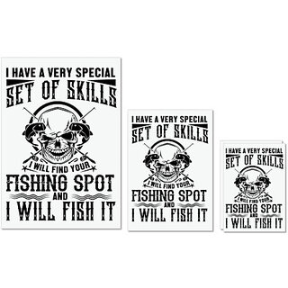                      UDNAG Untearable Waterproof Stickers 155GSM 'Death Fishing | I have a very' A4 x 1pc, A5 x 1pc & A6 x 2pc                                              