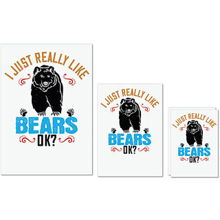 UDNAG Untearable Waterproof Stickers 155GSM 'Winter, Bear | I just really like bears OK' A4 x 1pc, A5 x 1pc & A6 x 2pc UDNAG Untearable Waterproof Stickers 155GSM 'Winter, Bear | I just really like bears OK' A4 x 1pc, A5 x 1pc & A6 x 2pc