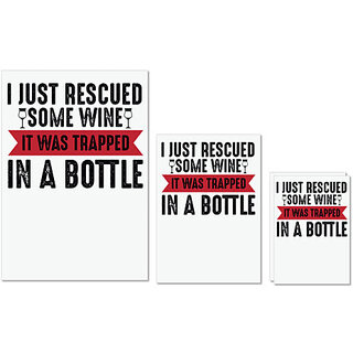                       UDNAG Untearable Waterproof Stickers 155GSM 'Wine | I Just' A4 x 1pc, A5 x 1pc & A6 x 2pc                                              