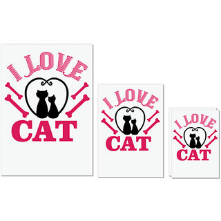 UDNAG Untearable Waterproof Stickers 155GSM 'Cat | i love cat' A4 x 1pc, A5 x 1pc & A6 x 2pc UDNAG Untearable Waterproof Stickers 155GSM 'Cat | i love cat' A4 x 1pc, A5 x 1pc & A6 x 2pc