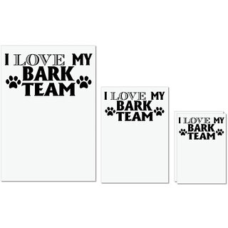                       UDNAG Untearable Waterproof Stickers 155GSM 'Dog | i love my bark team' A4 x 1pc, A5 x 1pc & A6 x 2pc                                              