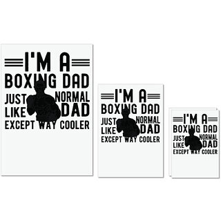                       UDNAG Untearable Waterproof Stickers 155GSM 'Father | I,m A Boxing Dad' A4 x 1pc, A5 x 1pc & A6 x 2pc                                              