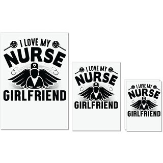                       UDNAG Untearable Waterproof Stickers 155GSM 'Nurse | I love my 2' A4 x 1pc, A5 x 1pc & A6 x 2pc                                              