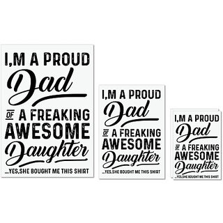                       UDNAG Untearable Waterproof Stickers 155GSM 'Father, Daughter | I' M A Proud' A4 x 1pc, A5 x 1pc & A6 x 2pc                                              