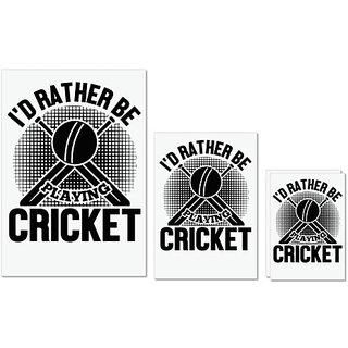                      UDNAG Untearable Waterproof Stickers 155GSM 'Cricket | I'd rather' A4 x 1pc, A5 x 1pc & A6 x 2pc                                              
