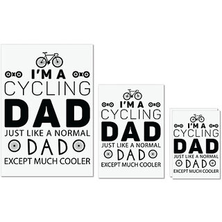                       UDNAG Untearable Waterproof Stickers 155GSM 'Father | I'm A Cycling Dad' A4 x 1pc, A5 x 1pc & A6 x 2pc                                              