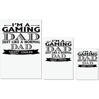                       UDNAG Untearable Waterproof Stickers 155GSM 'Father | i'm a gaming-1' A4 x 1pc, A5 x 1pc & A6 x 2pc                                              
