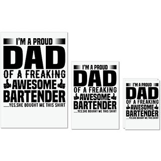                       UDNAG Untearable Waterproof Stickers 155GSM 'Father | I'm a proud dad' A4 x 1pc, A5 x 1pc & A6 x 2pc                                              