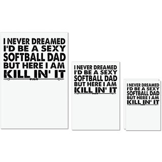 UDNAG Untearable Waterproof Stickers 155GSM 'Softball Dad | i never dreamed' A4 x 1pc, A5 x 1pc & A6 x 2pc UDNAG Untearable Waterproof Stickers 155GSM 'Softball Dad | i never dreamed' A4 x 1pc, A5 x 1pc & A6 x 2pc