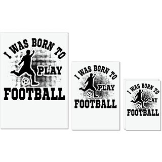 UDNAG Untearable Waterproof Stickers 155GSM 'Football | I was born' A4 x 1pc, A5 x 1pc & A6 x 2pc UDNAG Untearable Waterproof Stickers 155GSM 'Football | I was born' A4 x 1pc, A5 x 1pc & A6 x 2pc