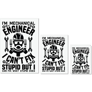                      UDNAG Untearable Waterproof Stickers 155GSM 'Mechanical Engineer | I'm mechanical' A4 x 1pc, A5 x 1pc & A6 x 2pc                                              
