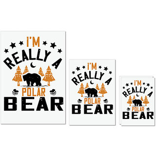                       UDNAG Untearable Waterproof Stickers 155GSM 'Winter, Bear | I'm really a polar bear' A4 x 1pc, A5 x 1pc & A6 x 2pc                                              