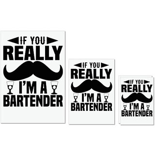                       UDNAG Untearable Waterproof Stickers 155GSM 'Bartender | If you really' A4 x 1pc, A5 x 1pc & A6 x 2pc                                              