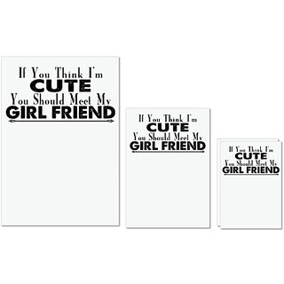                       UDNAG Untearable Waterproof Stickers 155GSM 'Girl friend | if you think i'm' A4 x 1pc, A5 x 1pc & A6 x 2pc                                              
