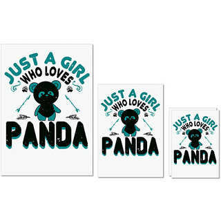                       UDNAG Untearable Waterproof Stickers 155GSM 'Panda | just a girl who loves panda' A4 x 1pc, A5 x 1pc & A6 x 2pc                                              