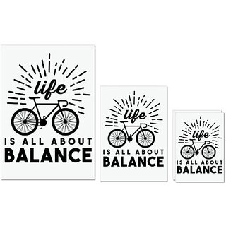                       UDNAG Untearable Waterproof Stickers 155GSM 'Balance, Cycling | Life' A4 x 1pc, A5 x 1pc & A6 x 2pc                                              