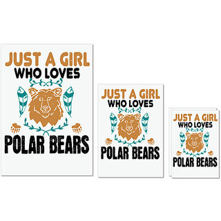                      UDNAG Untearable Waterproof Stickers 155GSM 'Girl Bear | just a girl who loves polar bear' A4 x 1pc, A5 x 1pc & A6 x 2pc                                              