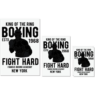                       UDNAG Untearable Waterproof Stickers 155GSM 'Boxing | King of The Ring' A4 x 1pc, A5 x 1pc & A6 x 2pc                                              