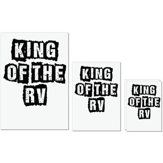                       UDNAG Untearable Waterproof Stickers 155GSM 'King | king of the rv' A4 x 1pc, A5 x 1pc & A6 x 2pc                                              