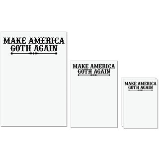                       UDNAG Untearable Waterproof Stickers 155GSM 'America | make america goth again' A4 x 1pc, A5 x 1pc & A6 x 2pc                                              
