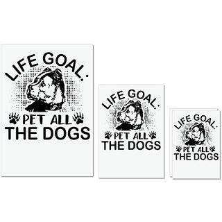                       UDNAG Untearable Waterproof Stickers 155GSM 'Dog | Life goal' A4 x 1pc, A5 x 1pc & A6 x 2pc                                              