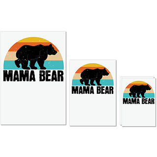                       UDNAG Untearable Waterproof Stickers 155GSM 'Mother | mama bear' A4 x 1pc, A5 x 1pc & A6 x 2pc                                              
