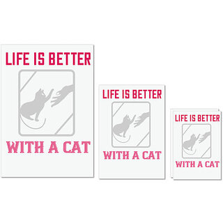 UDNAG Untearable Waterproof Stickers 155GSM 'Cat | life is better with a cat' A4 x 1pc, A5 x 1pc & A6 x 2pc UDNAG Untearable Waterproof Stickers 155GSM 'Cat | life is better with a cat' A4 x 1pc, A5 x 1pc & A6 x 2pc
