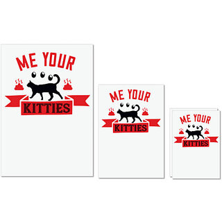                       UDNAG Untearable Waterproof Stickers 155GSM 'Cat | me your kitties' A4 x 1pc, A5 x 1pc & A6 x 2pc                                              