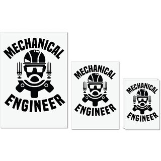                       UDNAG Untearable Waterproof Stickers 155GSM 'Mechanical Engineer | Mechanical' A4 x 1pc, A5 x 1pc & A6 x 2pc                                              