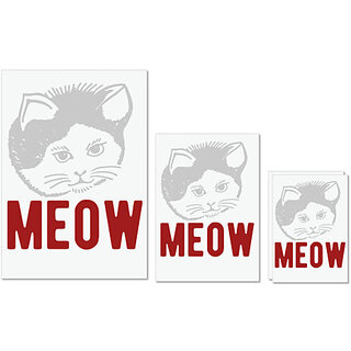                       UDNAG Untearable Waterproof Stickers 155GSM 'Cat | meow 1' A4 x 1pc, A5 x 1pc & A6 x 2pc                                              