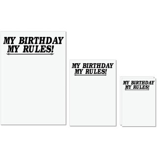 UDNAG Untearable Waterproof Stickers 155GSM 'Birthday | y birthday my rules' A4 x 1pc, A5 x 1pc & A6 x 2pc UDNAG Untearable Waterproof Stickers 155GSM 'Birthday | y birthday my rules' A4 x 1pc, A5 x 1pc & A6 x 2pc