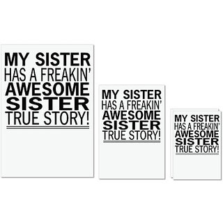 UDNAG Untearable Waterproof Stickers 155GSM 'Sister | my sister has a freakin'' A4 x 1pc, A5 x 1pc & A6 x 2pc UDNAG Untearable Waterproof Stickers 155GSM 'Sister | my sister has a freakin'' A4 x 1pc, A5 x 1pc & A6 x 2pc